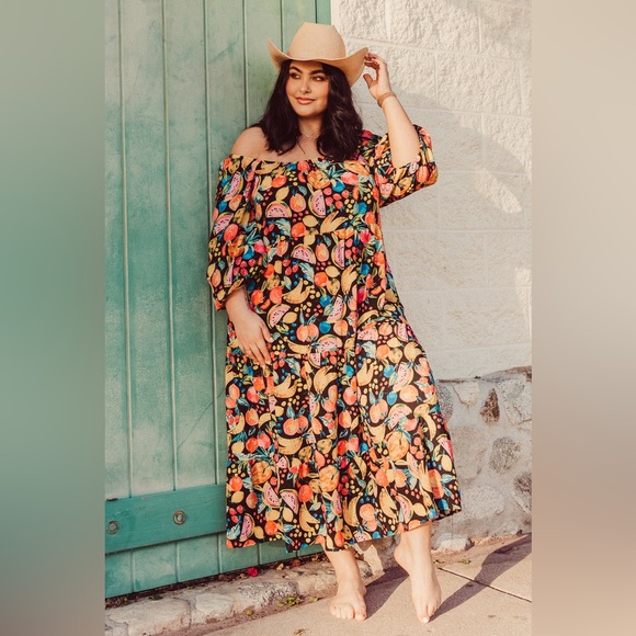 XXL (14 - 16) Show Me Your Mumu Day or Night Midi Dress in Fruity Tango NWOT - Picture 2 of 6